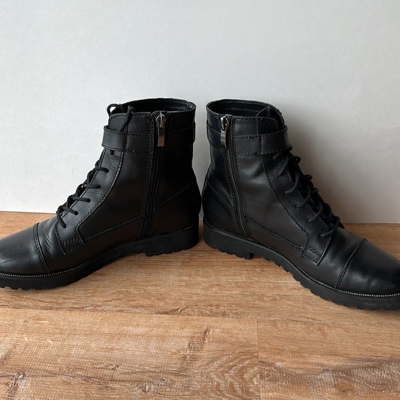 Franco Sarto Black Combat Boots - Picture 3 of 4